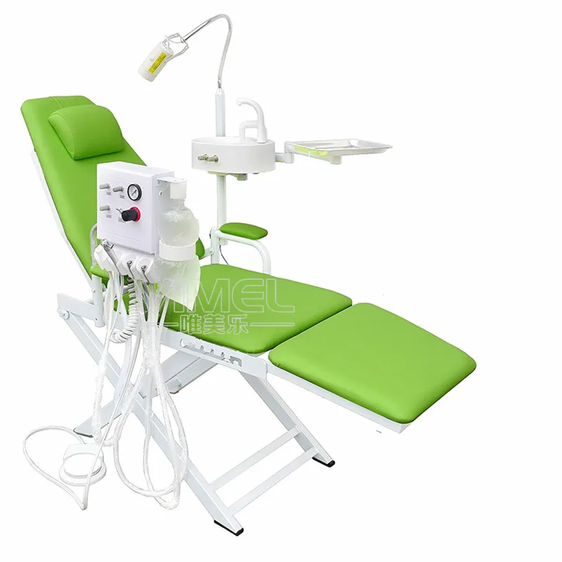 Portable Dental Clinic Folding Chair+air Compressor With Led Light