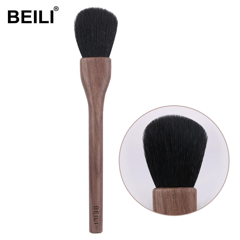 

BEILI makeup brushes private label natural goat hair 100% walnut powder brush pro soft Luxury Make up brush set custom logo