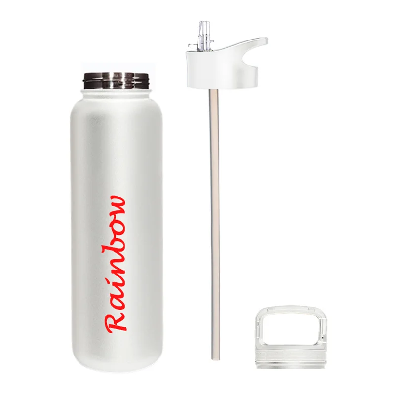 

Stainless Steel Water 500ml Bottle With Straw & Wide Mouth Lids Keeps Liquids Hot or Cold With Handle Out door sports bottle, Customized color