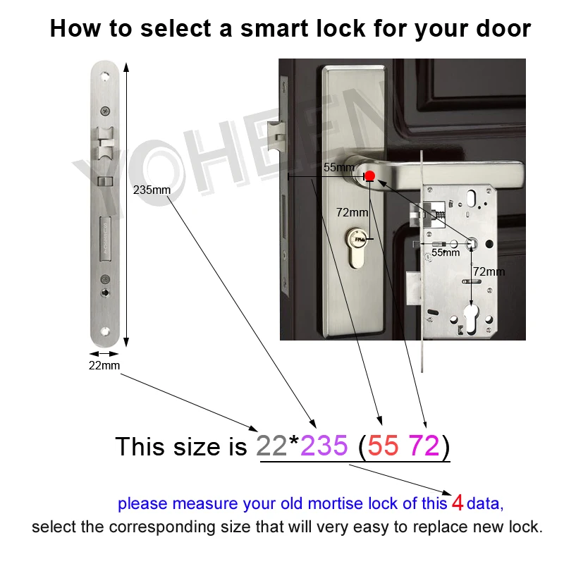 
Yoheen Bluetooth App WiFi Smart Card Digital Code Fingerprint Door Lock for Hotel Apartment Airbnb 