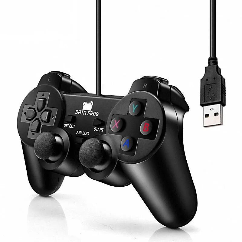 

Computer USB Wired Gamepad Controller Games Console PC USB Joypad Dual Joystick Gamepad, Black