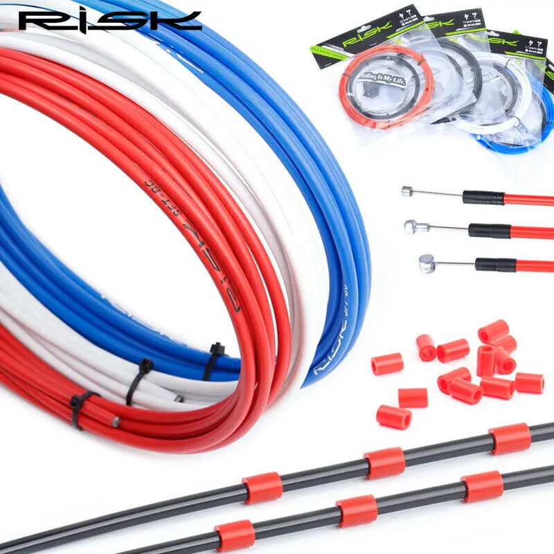 

Colorful Durable MTB Bicycle Brake Cable Mountain Road Bike Brake Line Tube Set Shift Gear Bike Brake Line, Red black blue white