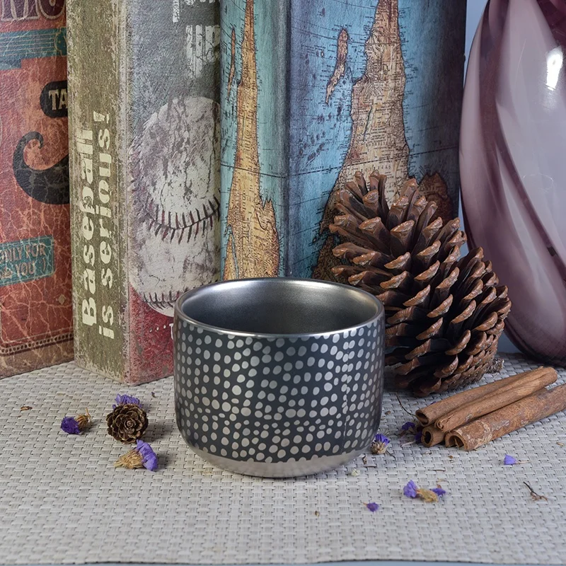 Handmade plating silver ceramic candle containers votive scented candle jar wedding centerpieces