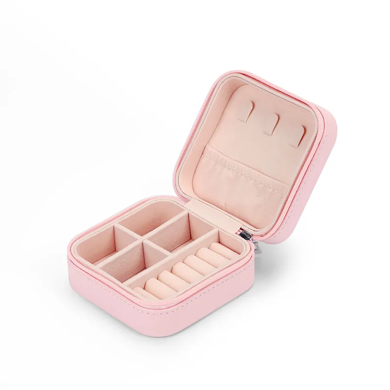 

Lady Pu Leather Jewelry Box Storage Box Ring Display Case Portable Jewelry Organizer For Necklaces