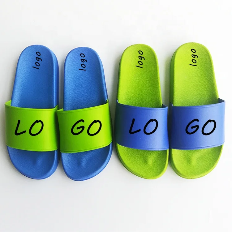 

Cheap low MOQ wholesale women men unisex pvc custom slides with printing initials,high quality customize 3D LOGO slippers, Customized