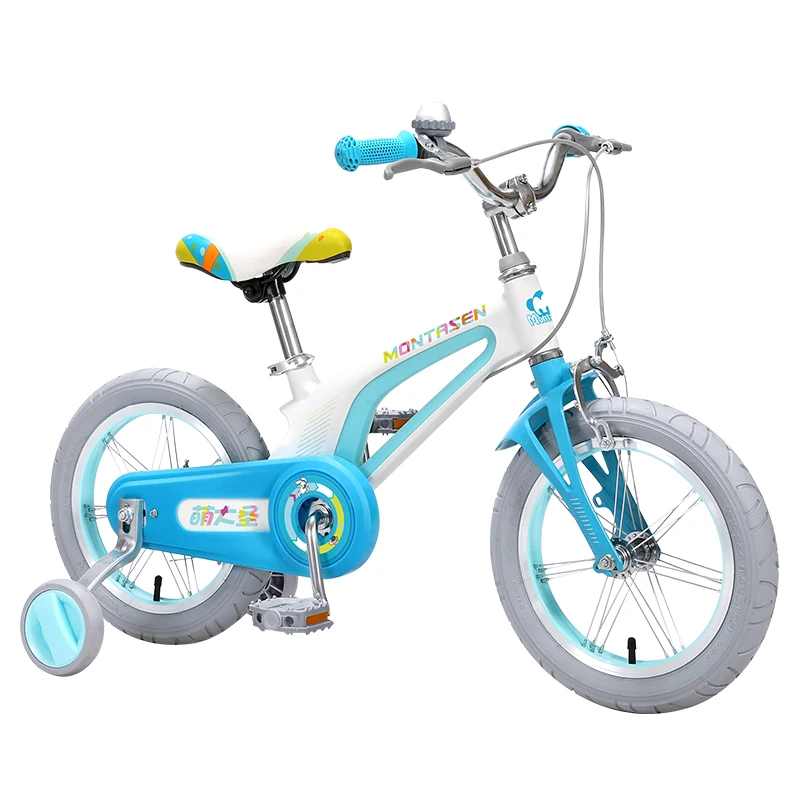 

Montasen New Material 14 and Magnesium Alloy Frame Fresh Design Children Kids Ride on Bike Bicycle Cycling with Training Wheel