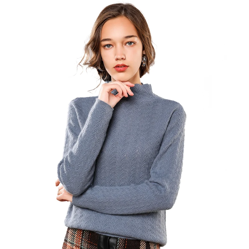 

2020 New Autumn and Winter Warm Slim Fit Women Turtleneck Merino Wool Cashmere Sweater