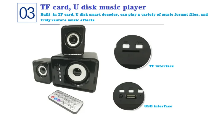 FT-202BT Mini usb2.1 multimedia speaker with bluetooth TF card computer speaker - ANKUX.COM