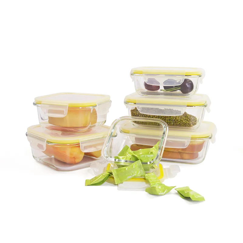 2 Glass food container