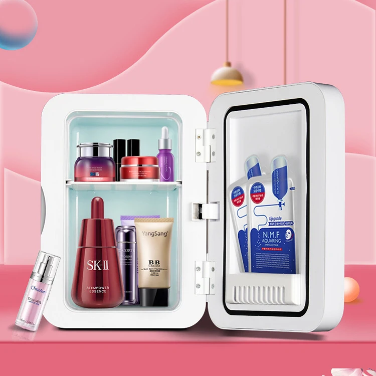 
small portable cosmetic skincare refrigerator mini make up beauty fridge refrigerator glass door display freezer 