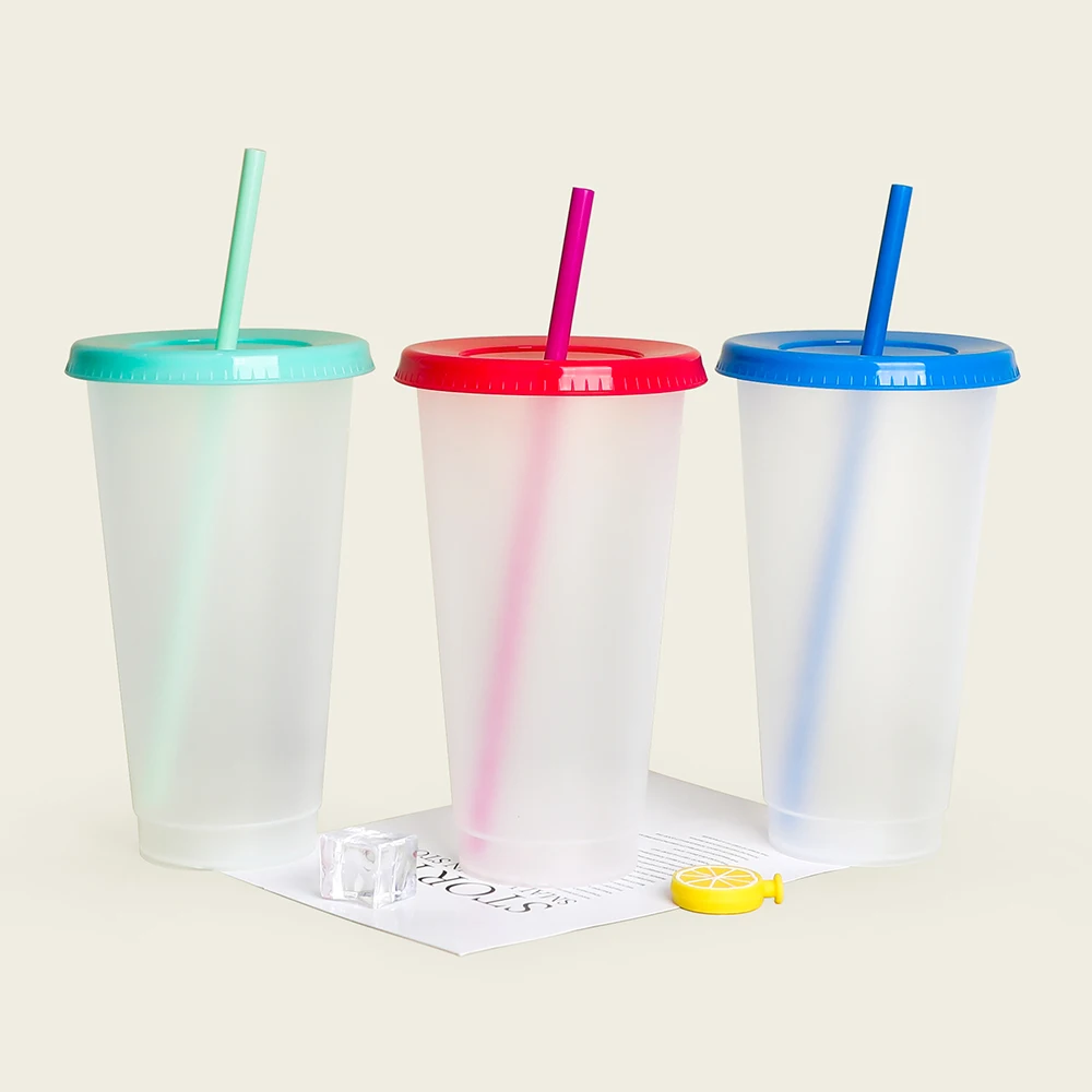

PP tumbler coffee cute water luxury cold custom plastic drinking cup with straw with straw