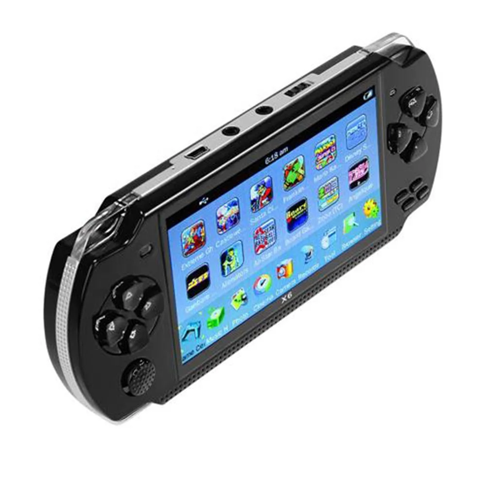 

Portable X6 HandheldCon 4.3 Inch Screen 32bit HD MP5 Handheld Games Console With 1000 Built-in Games, Black / white/blue