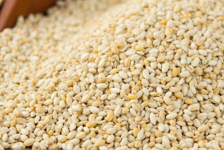 White cumin seeds compared to regular cumin seeds on wooden background