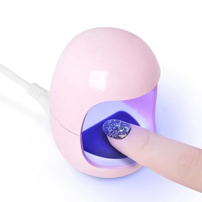 

2021 New arrival ABS Nail polish glue bake lamp/mini 3W uv led nail polish dryer lamp for nails with USB cable light, Pink + white