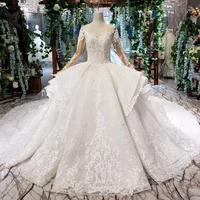 

Jancember AHTL457 2020 long sleeve luxurious applique fashion wedding bridal dress
