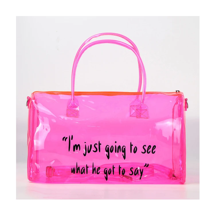 

PVC Waterproof Swimming Gym Bag Unisex Travel Beach Handbag Transparent Sports Yoga Storage Bag, Customized color