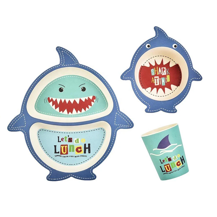 

Eco-friendly wholesale biodegradable bamboo fiber tableware kids party dinner set, As picture/customized