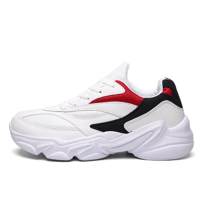 

In stock hot selling Outdoor Lightweight white lace up Mesh tennis sneakers men running shoes