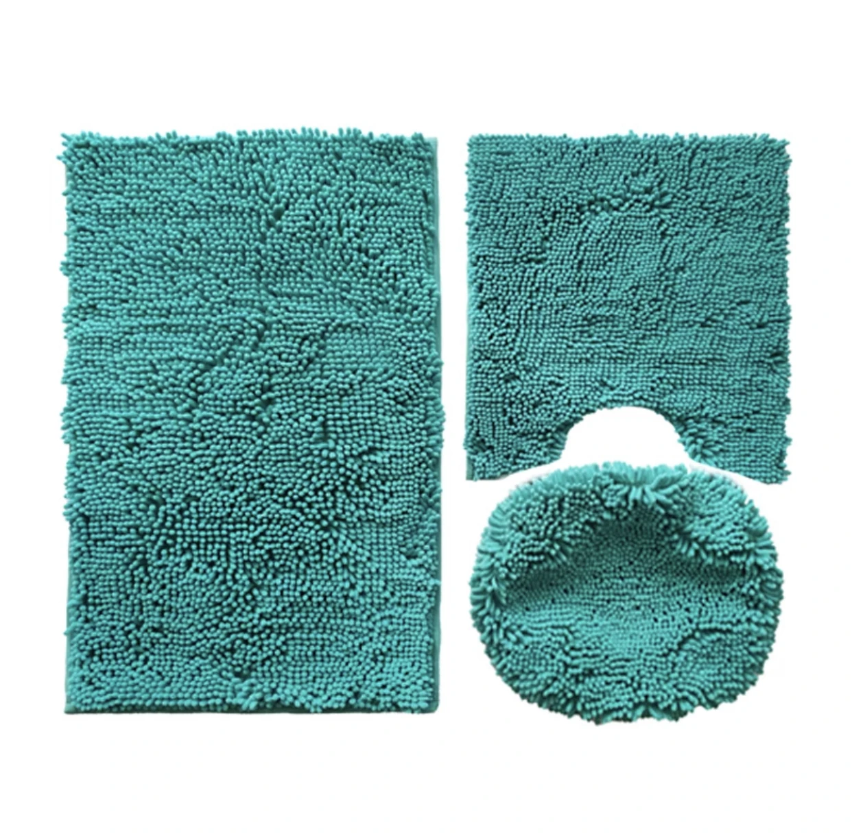 

3 pcs set Anti-slip Bathroom Mat Chenille Bathroom Rug microfiber non slip bath mat set, Customized color