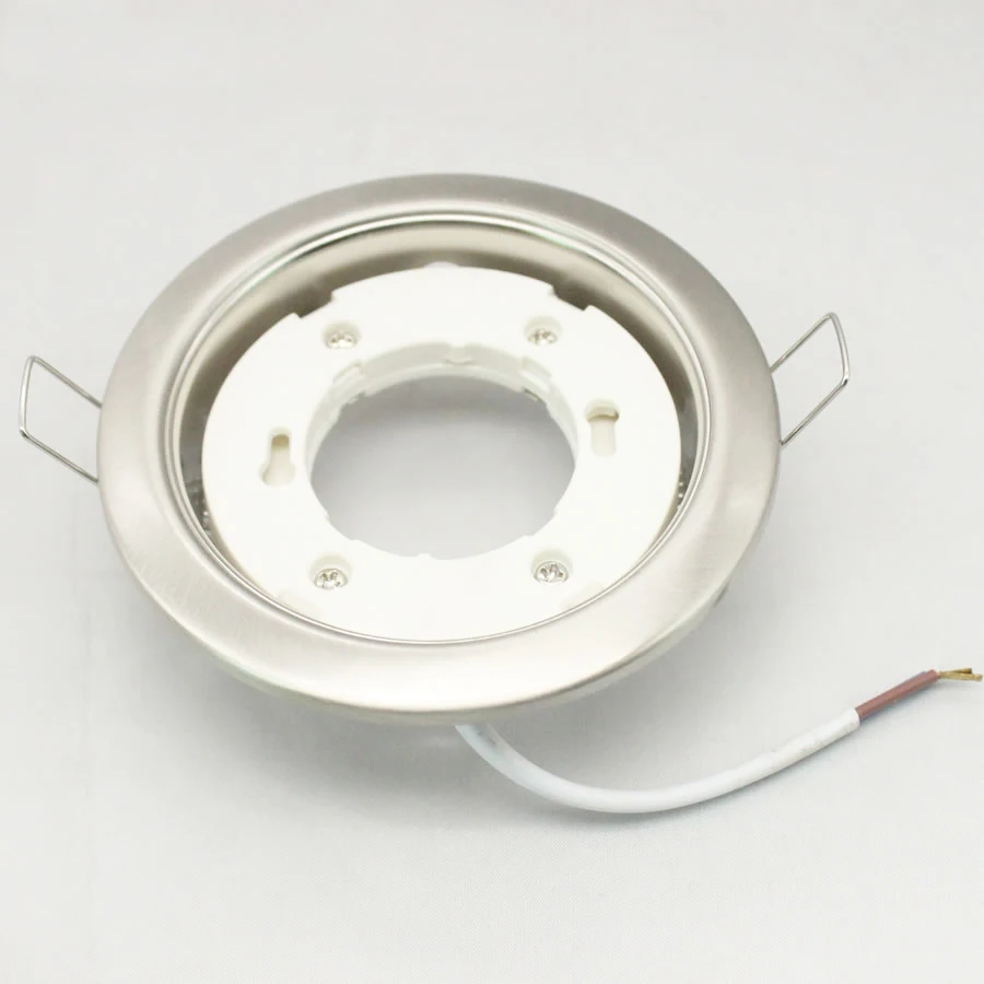 
GX53 Lamp fixture With 10cm Wire Circular Iron White Silvery Body GX53 Lamp Holder For GX53 Led Light 