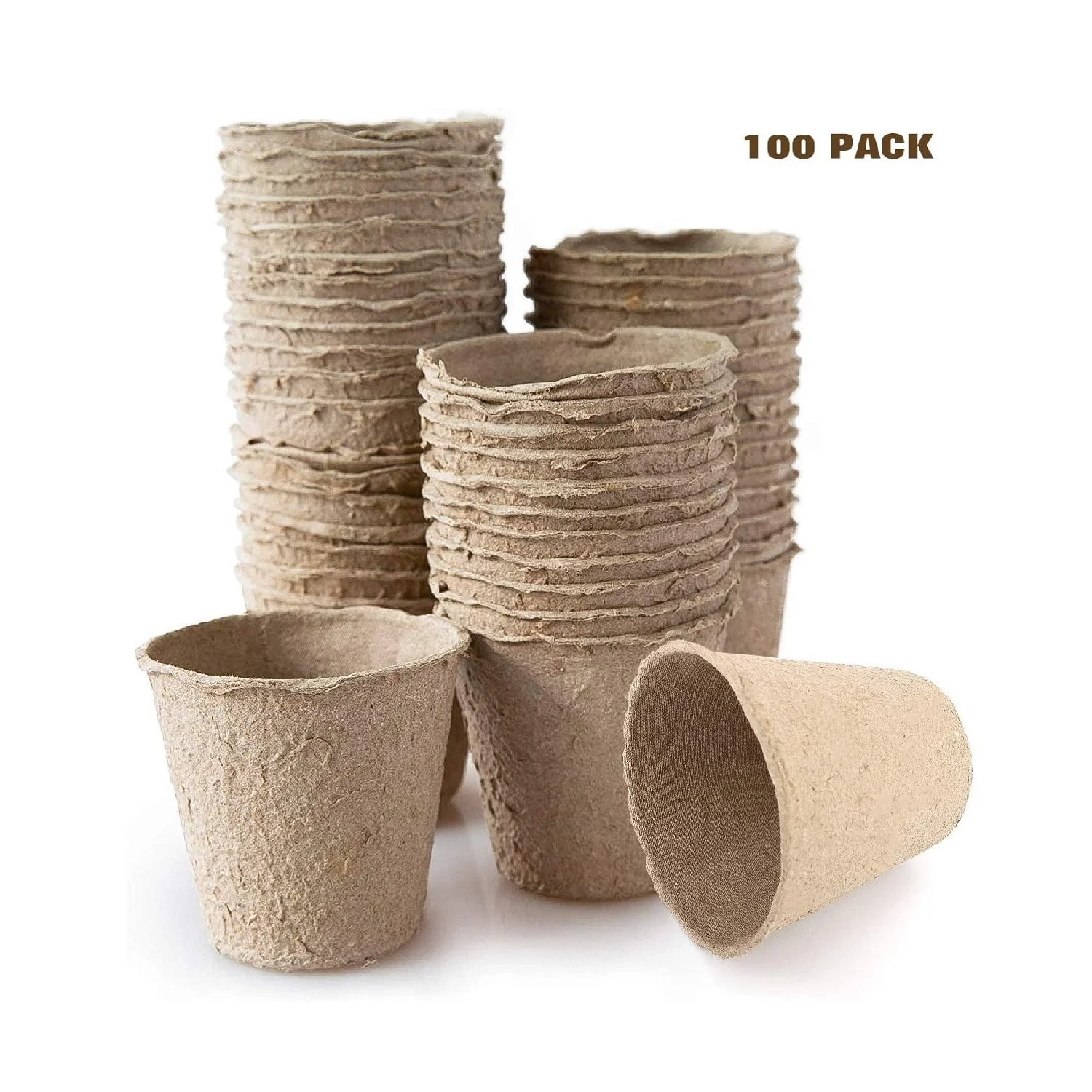 

Wholesale [100 Pieces] Biodegradable Tray Seedlings Flower Seed Planter Paper Peat Pulp Pots for Plants