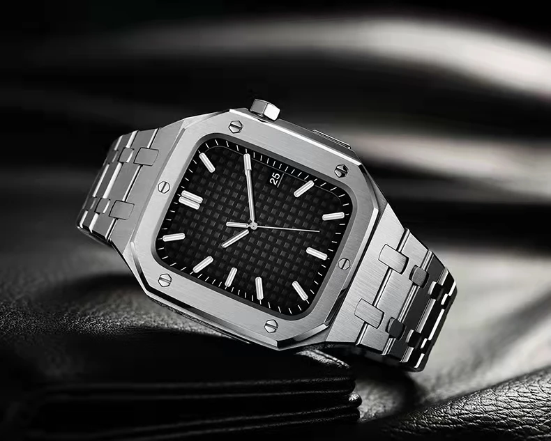 

QIMAN Full Cove Case for apple watch metal luxury 44mm Stainless Steel Apple Watch Case For Iwatch Series 4/5/6