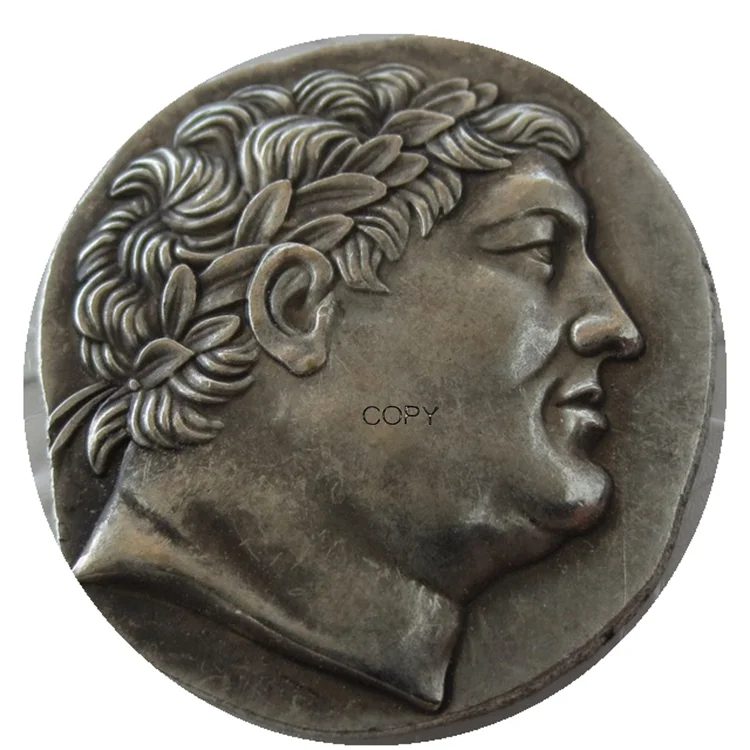

G(17) Reproduction Superb Ancient Greek Silver Tetradrachm Coin of King Attalos of Pergamon - 241BC Silver Plated Coins