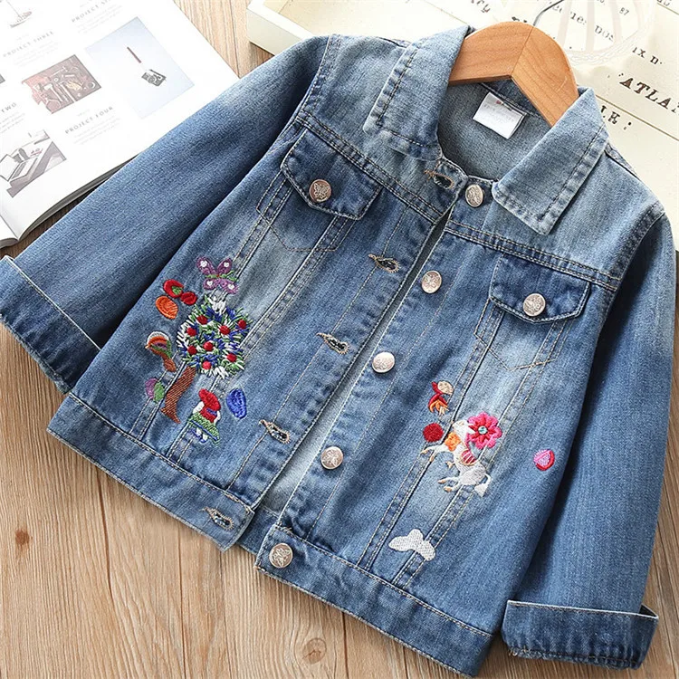 
Unique Style Fashionable Embroidered Coat Kids Denim Jacket Custom Denim Jackets 