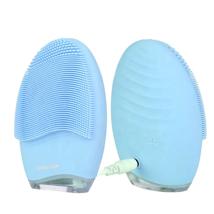 

Sonic Face Cleansing Brush Silicone Exfoliating Ultrasonic Skin Scrubber Massage Facial Limpiador Cleaner, Pink, blue, purple