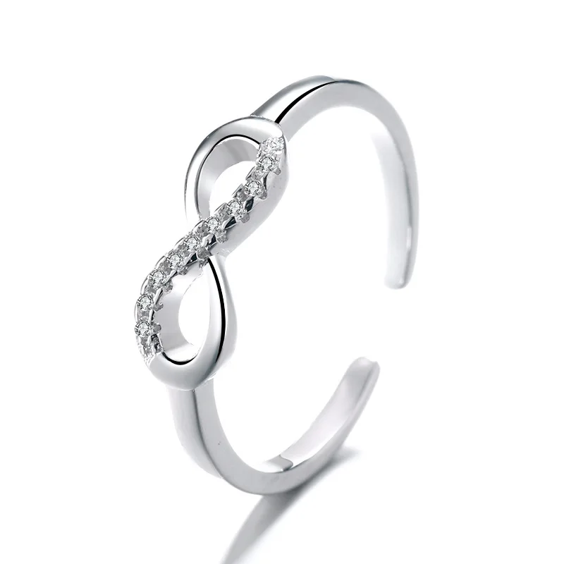 

Fashion 925 sterling silver cubic zirconia jewelry 925 sterling silver infinity ring adjustable sterling silver rings