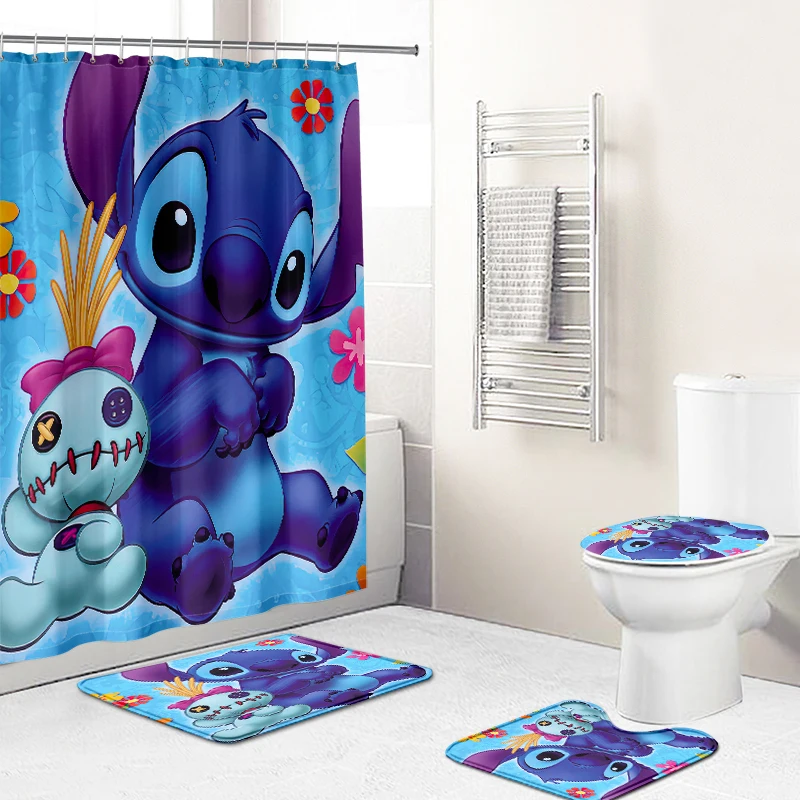 

Luxury Brand Logo Europe Cartoon Waterproof Shower Curtain for Bathroom 4 Piece custom printed shower curtains, Custom colors