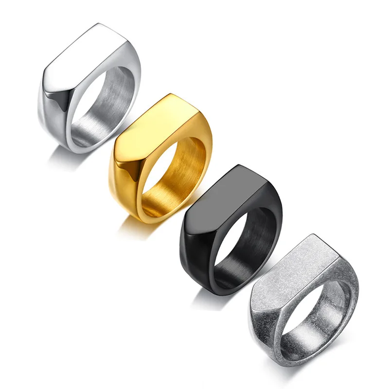 

Minimalist Men 18k Gold Black Plating Stainless Steel Arrow Finger Band Rings