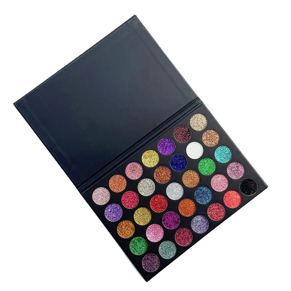 

New 35 Colors Full Glitter Sequin Eyeshadow Private Label High Pigmentation Vegan Professional Makeup Palette
