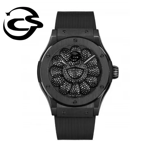 

Diver luxury mechanical Rollexables watch 45mm 1214 movement ceramic ring mouth brand Sunflower watch