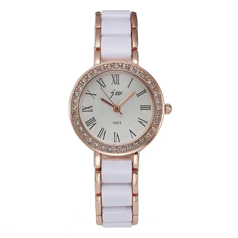 

3527 Beautiful Fashion Women Crystal Watch Card Glue Bracelet Watch Hand Clock For Women