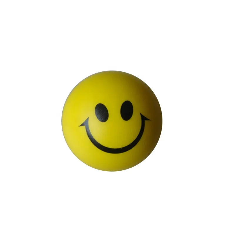 

Customized 6.3 cm Yellow smiley PU stress ball