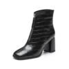 High quality winter fashion women's thick heel boots pointed stone pattern leather women's boots