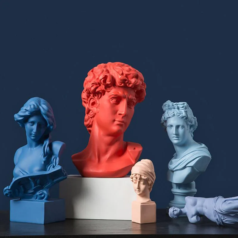 

European Style Resin Statues Home Decoration David Ornaments Crafts Sketch Art Figurine for Artist