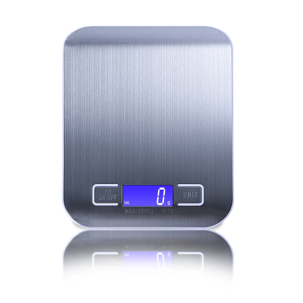 2020 Amazon Hot Selling Fashion Design LCD Display Stainless Steel 5kg 1g Food Digital Kitchen Weighing Scale