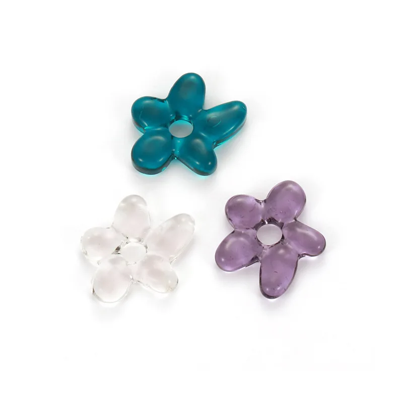 

Trendy DIY Glass Flower Pendant Charms For Earrings Necklaces Dainty Flower Design Jewelry Making Accessories