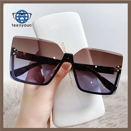 

Teenyoun Custom Women Vintage Luxury Brand Arrival Square Rimless Designer Fashion Ladies Sunglasses 2023 New Uv400 Shades