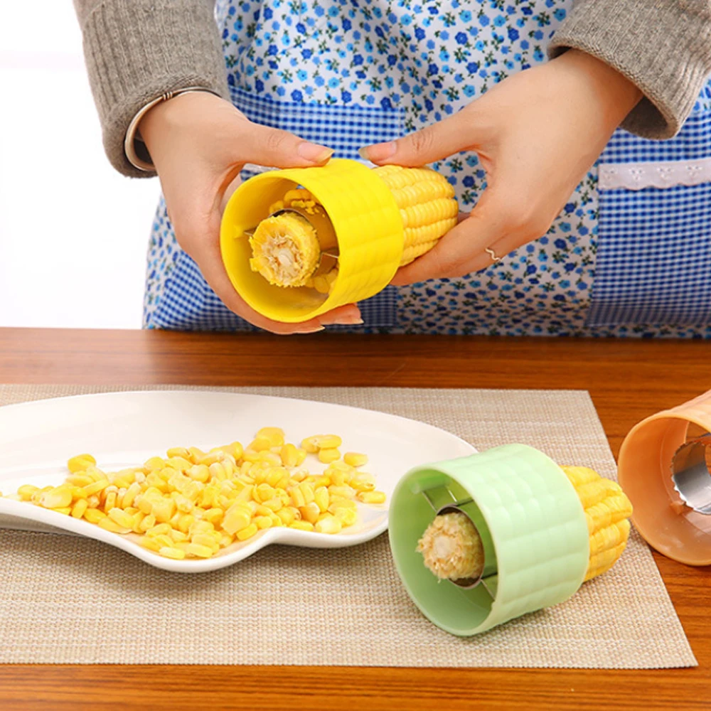 Hot sell Kitchen Tool Food Grade Plastic Stainless Manual Corn Stripper Peeler