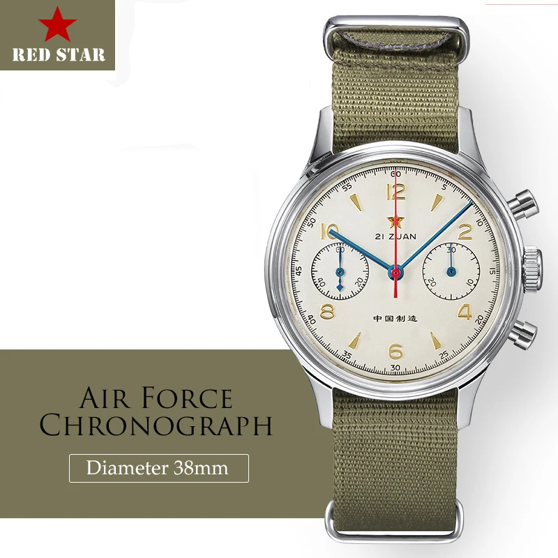 

38mm 1963 Pilot Watch Chronograph Mens Original St1901 Movement Sapphire Acrylic Dial Clock Mechanical Men Wrist Watches
