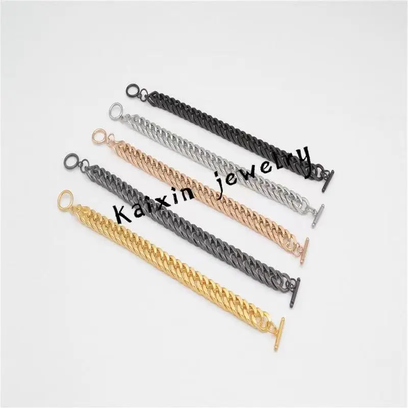 

European and American popular 10 mm T hip hop Stainless Steel Bracelet Vintage woven chain men's jewelry manufacturers wholesal