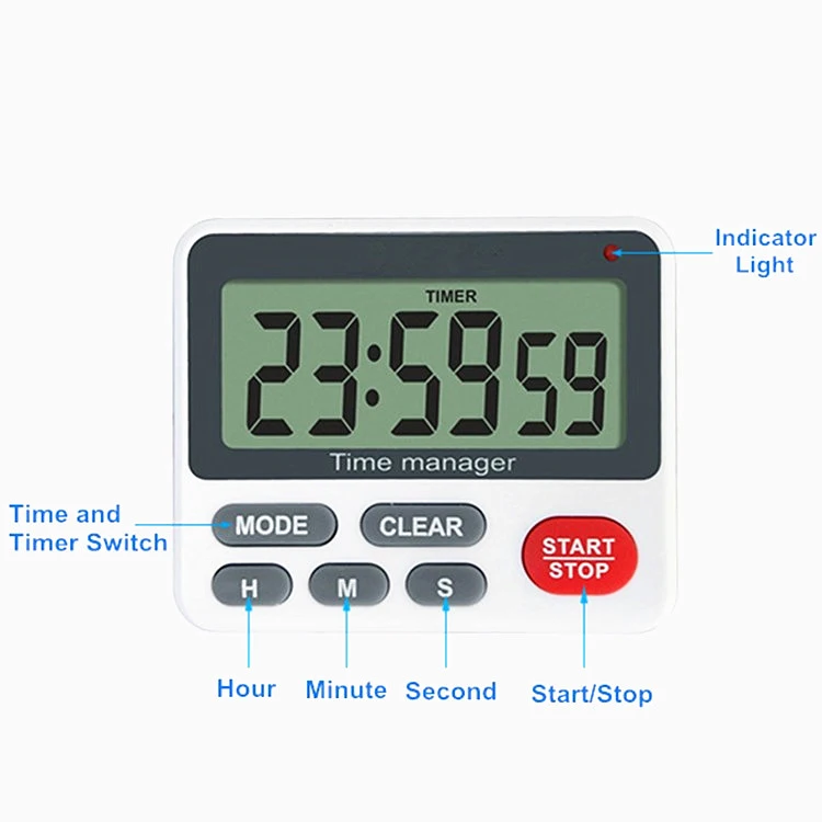 Kh-tm038 Large Screen Lcd Display Clock Digital Magnetic Electronic Led ...