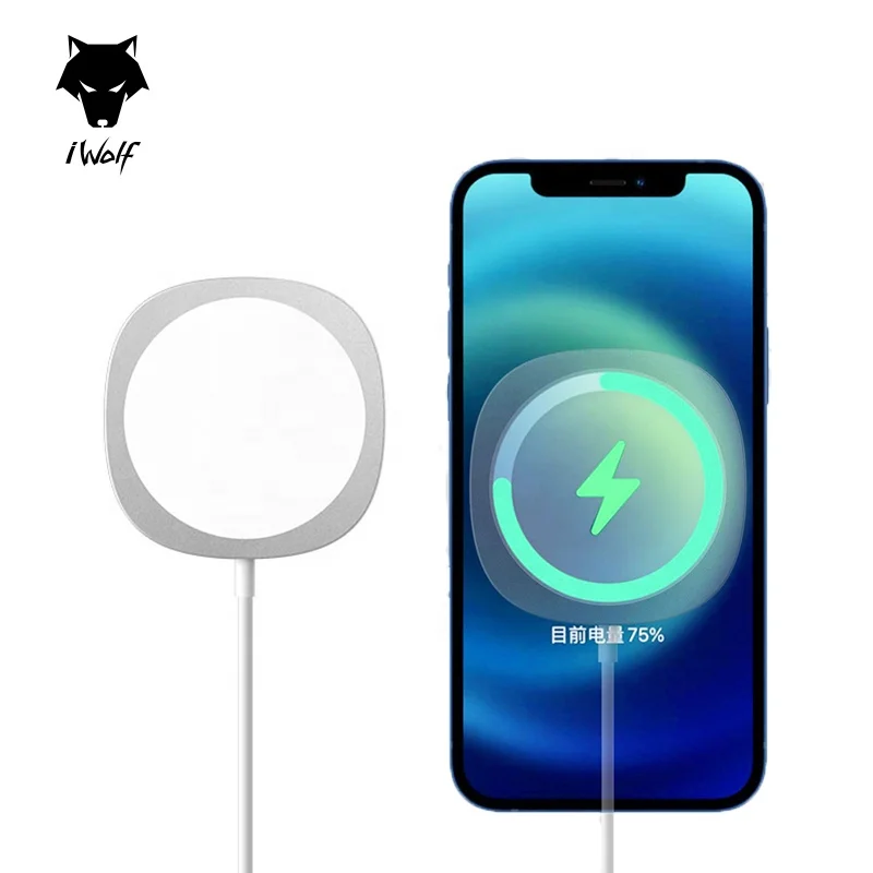 

Magnetic charger for iPhone 12 15W fasting wireless magnet Qi magsafing Wireless Charger, White/black