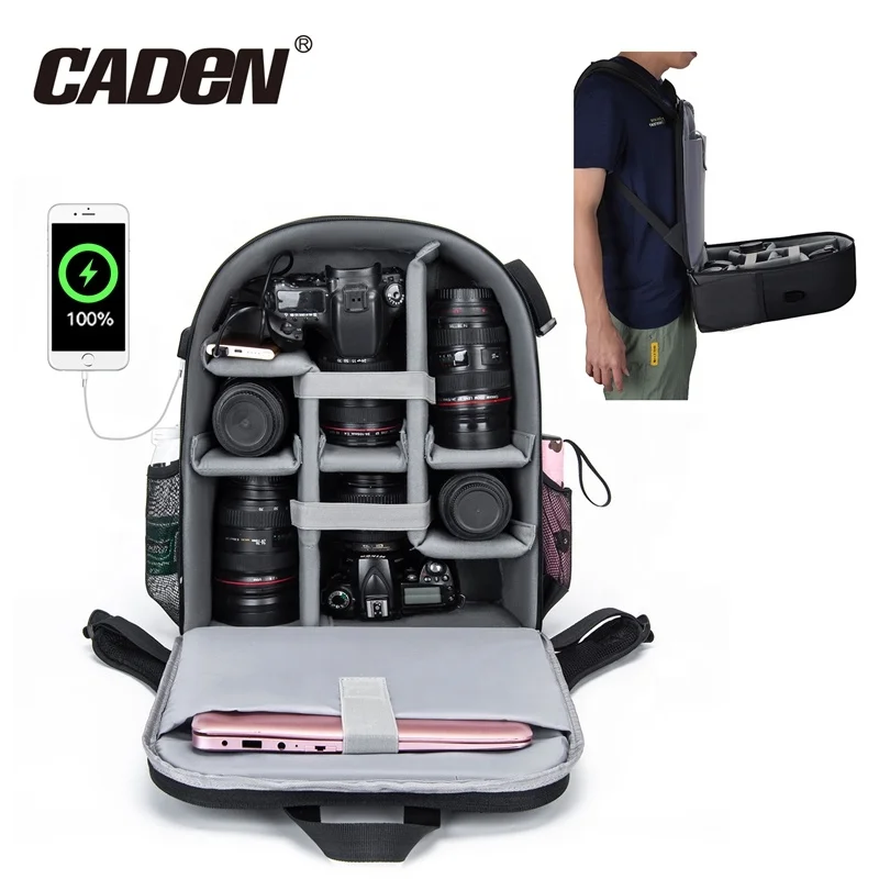 

CADeN D6-3S Camera Back Pack Mochilas Fotografia Photo Backpack Travel Case Mochila Para Camera Backpack with Raincoat, Black;blue;olive green;gray