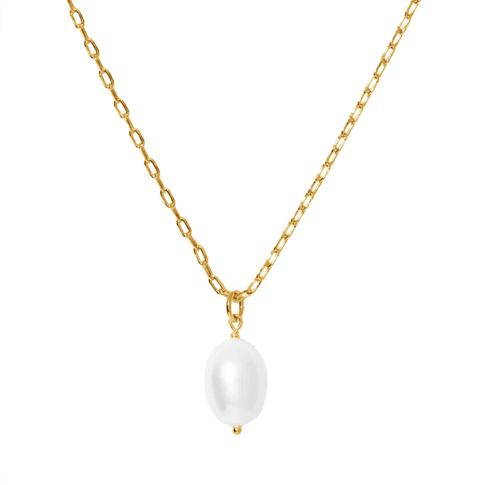 

925 sterling silver hot sale fine jewelry 18k gold plated high quality naomi dainty pearl necklace
