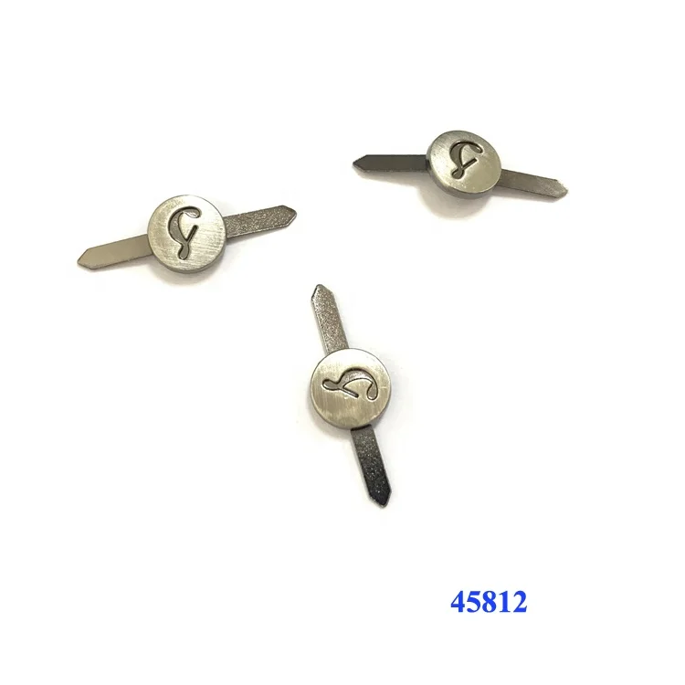 
Manufacturer designs shoe accessories metal brand name logo with legs 