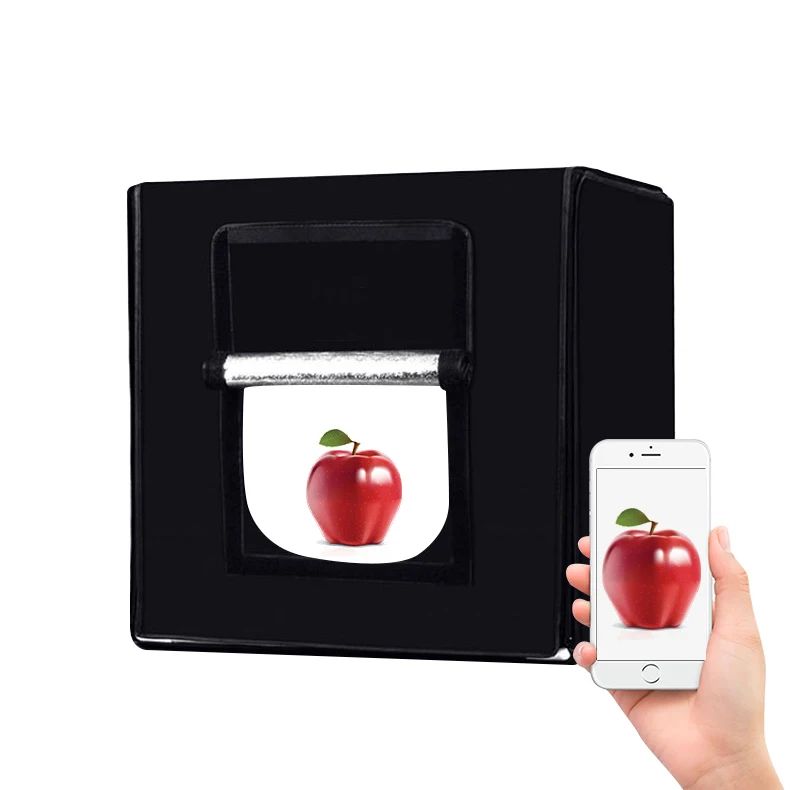 

Professional Portable Foldable Photography Soft Box 40cm With Remote Control Studio Led Light Box, Balck